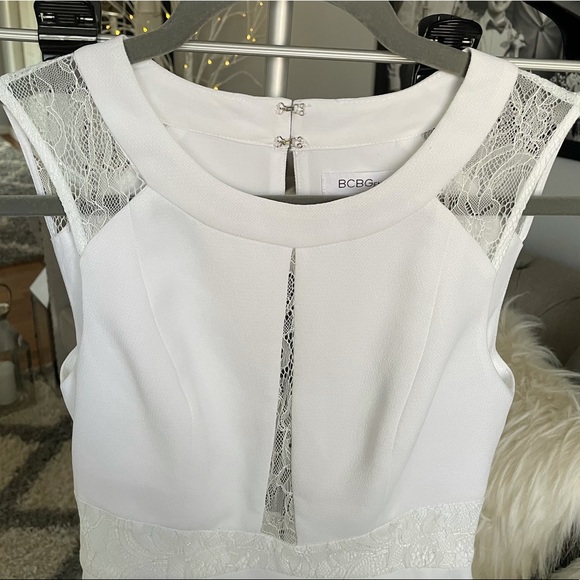 BCBGeneration Lace Trimmed Fit & Flare Dress - Picture 6 of 15